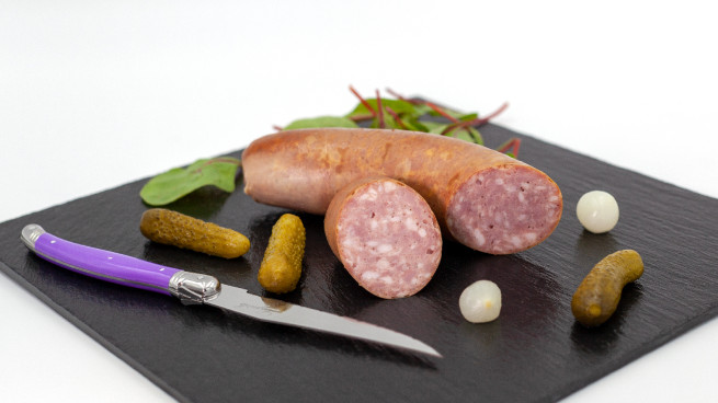 Saucisson à l'ail au porc fermier Label Rouge Tradition Sarthoise