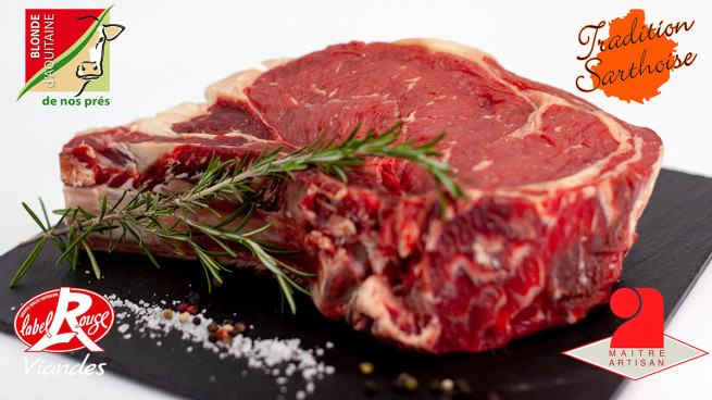 Côte de boeuf blond aquitaine Label Rouge Tradition Sarthoise