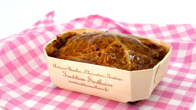 Terrine de pâté campagnard aux Jasnières de porc fermier Label Rouge Tradition Sarthoise