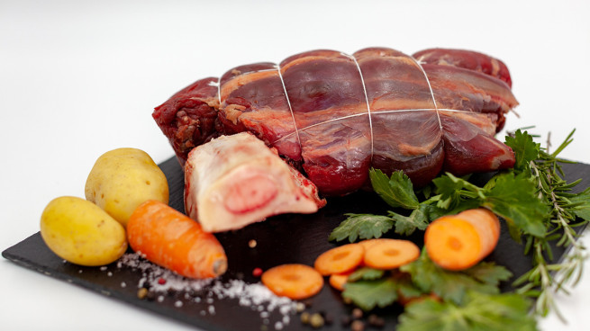 Viande de boeuf jarret pot au feu blonde d'Aquitaine Label Rouge Tradition Sarthoise