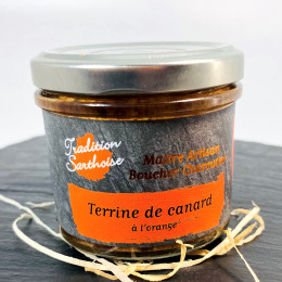 Terrine de canard à l'orange origine France artisanale à l'écorce d'orange Tradition Sarthoise