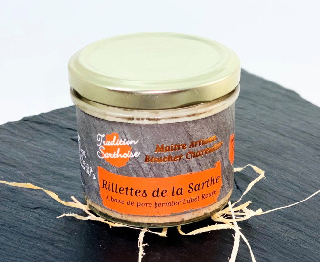 Terrine de rillettes de Sarthe de porc fermier Label Rouge Tradition Sarthoise