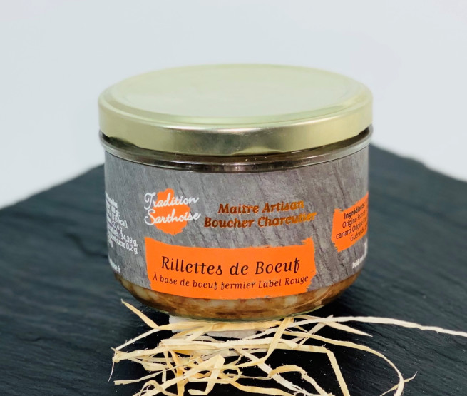 Terrine rillettes de bœuf fermier Label Rouge Tradition Sarthoise