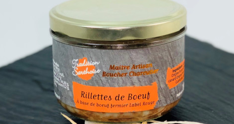 Terrine rillettes de bœuf fermier Label Rouge Tradition Sarthoise