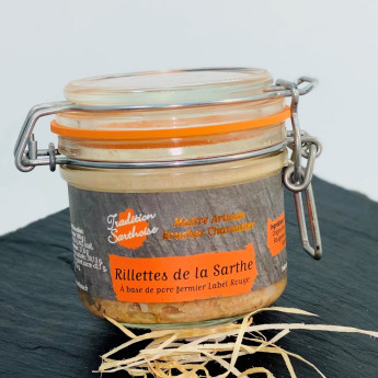 Terrine de rillettes de la Sarthe viande de porc origine France Label Rouge Tradition Sarthoise