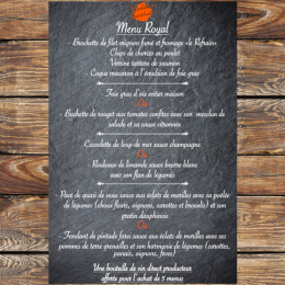 Menus par artisan charcutier traiteur